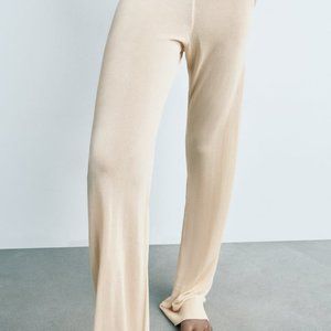 ZARA RIBBED HEM KNIT PANTS